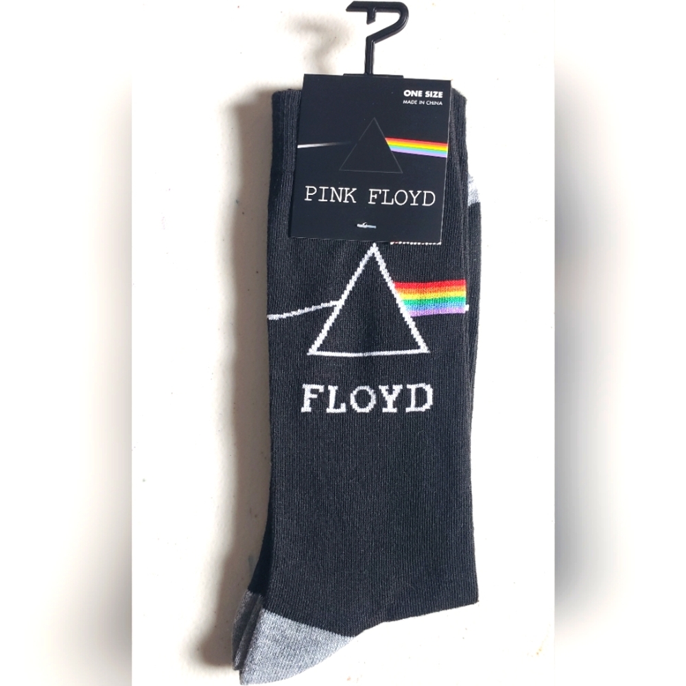 PINK FLOYD youth men black socks One Size fits shoe size 7-12